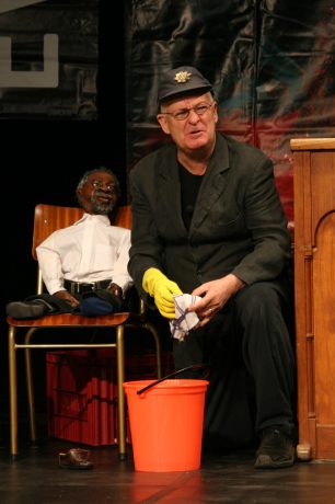 Pieter-Dirk Uys in a scene from Evita for President, a Main comedy playing in the Victoria Theatre as part of the National Arts Festival, Grahamstown, Thursday 28 June 2007. The comedy saw Uys assume a number of identities, including political celebrities such as Kader Asmal, Pik Botha and Thabo Mbeki. (CuePix/Leon Schnell)
